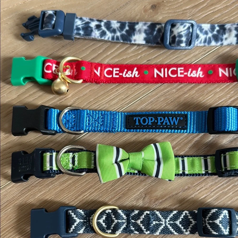 Top Paw Assortment x 5 Adjustable Dog Collars Small holiday